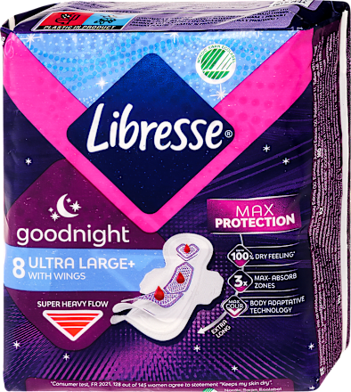 Éjszakai egészségügyi szárnyas betét, Ultra Large+ Libresse