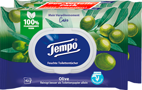 Feuchtes Toilettenpapier Mein Verwöhnmoment Care Olive (2x42 St) Tempo