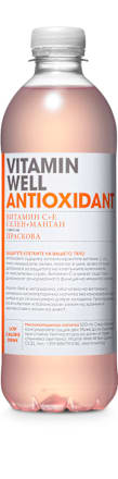 Обогатена вода с витамини Antioxidant - праскова Vitamin Well