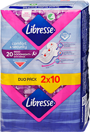 goodnight higijenski ulošci s krilcima maxi+ goodnight Libresse