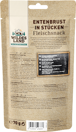 Katzenleckerli Entenbrust in Stücken Wildes Land