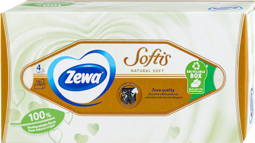 Softis Natural Soft papirne maramice u kutiji, 4-slojne Zewa