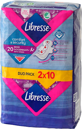 MAXI GOODNIGHT ciklusni ulošci sa krilcima, DUO PACK 2x10kom Libresse