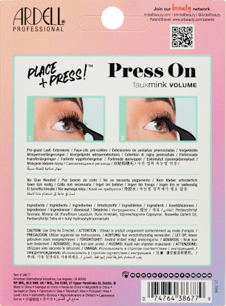 Künstliche Wimpern Press On Fauxmink Volume mit Applikator ARDELL