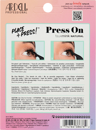 Künstliche Wimpern Press On Fauxmink Natural mit Applikator ARDELL