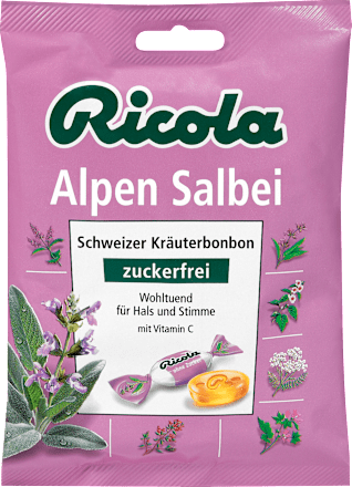 Bonbons Schweizer Alpenkräuter Alpen Salbei zuckerfrei Ricola