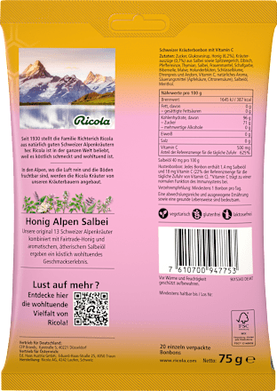 Bonbon, Honig Alpen Salbei Ricola