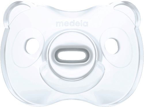 Schnuller Soft Silikon, hellblau/uni, 0-6 Monate Medela