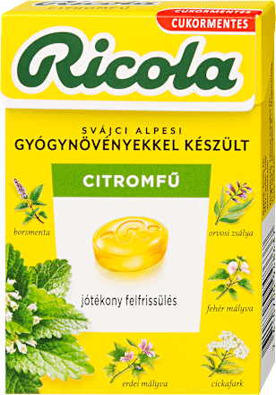 Gyógynövényes cukorka citromfű Ricola