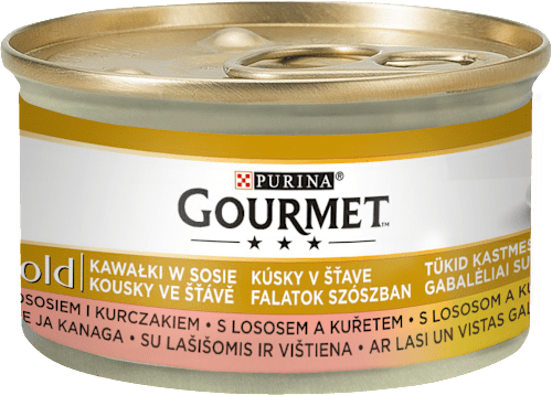 Karma mokra dla kotów dorosłych, łosoś i kurczak w sosie  Purina Gourmet