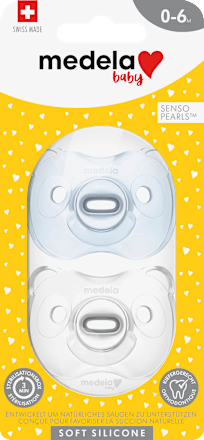 Schnuller Soft Silikon, hellblau/uni, 0-6 Monate Medela