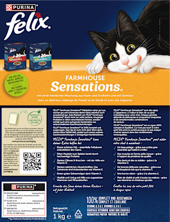 Trockenfutter Katze mit Huhn, Truthahn & Gemüse, Farmhouse Sensations  Felix