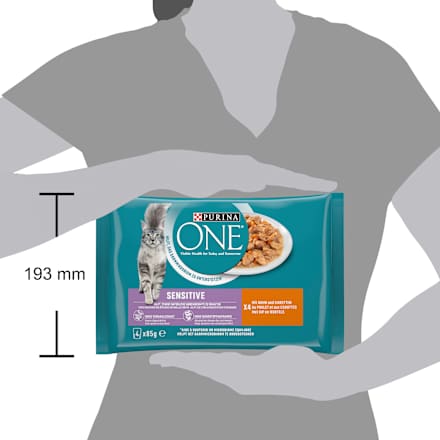 Nassfutter Katze Sensitive mit Huhn & Karotten, Multipack (4x85 g) PURINA ONE