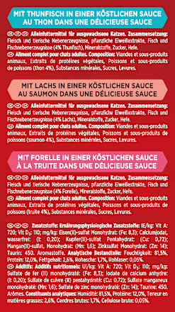 Nassfutter Katze mit Fisch, Mon Petit intense, Multipack (6x50 g) Purina Gourmet