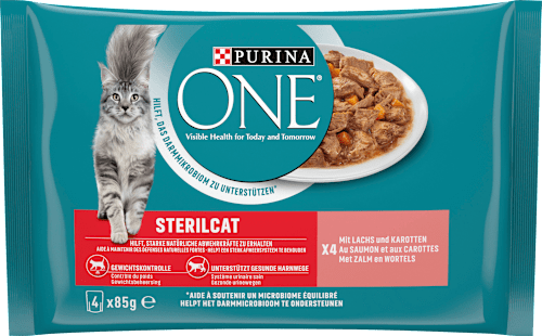 Nassfutter Katze Sterilcat mit Lachs & Karotten PURINA ONE