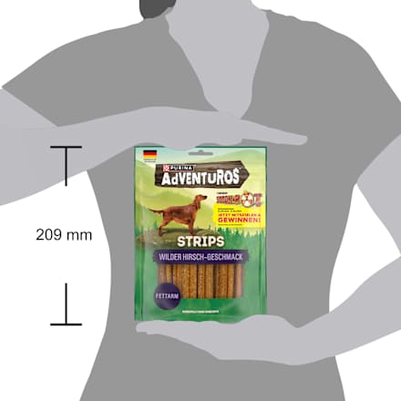 Hundeleckerli Strips mit Hirschgeschmack Purina Adventuros