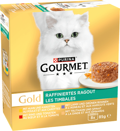 Nassfutter Katze raffiniertes Ragout Multipack (8x85 g) Purina Gourmet