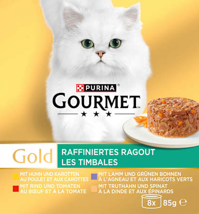 Nassfutter Katze raffiniertes Ragout Multipack (8x85 g) Purina Gourmet