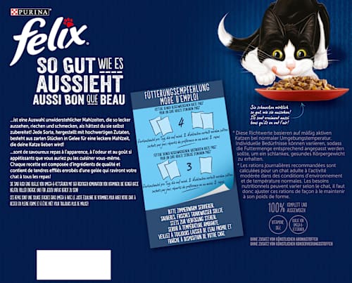 Nassfutter Katze, Geschmacksvielfalt vom Land in Gelee,Multipack (24x85 g) Felix