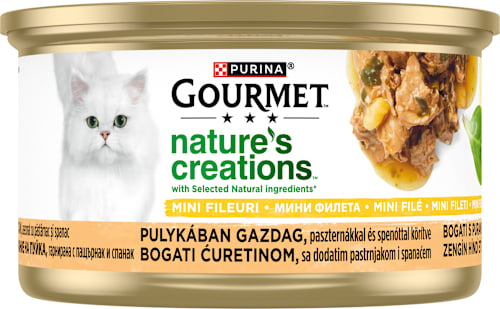 Hrană umedă pentru pisici cu carne de curcan şi spanac Purina Gourmet