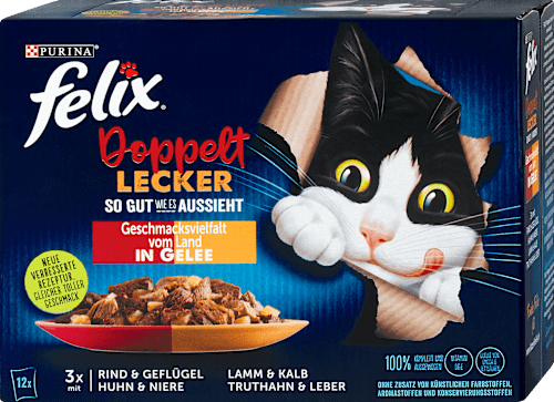 Nassfutter Katze Doppelt Lecker Geschmacksvielfalt vom Land Felix