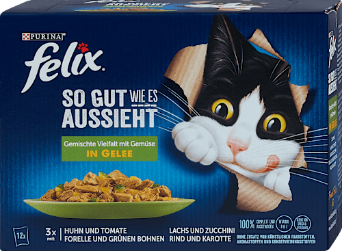 Nassfutter Katze So gut wie es aussieht Katzenfutter Gemischte Vielfalt & Gemüse Felix
