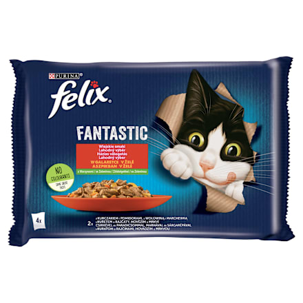 Karma mokra dla kotów dorosłych, mięso z warzywami (4x85g) Felix