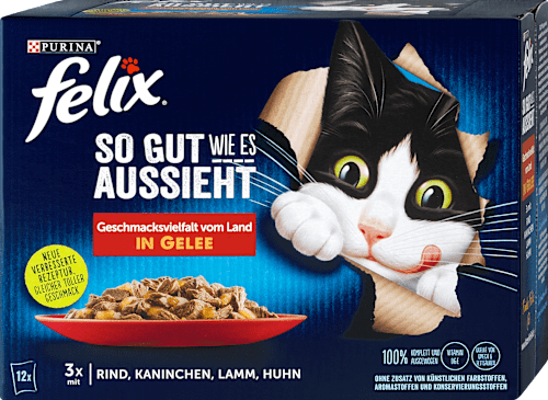 Nassfutter Katze So gut wie es aussieht Geschmacksvielfalt vom Land Felix