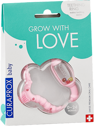 Waking Senses prsten za grickanje, 0 – 24 mj. – roza CURAPROX