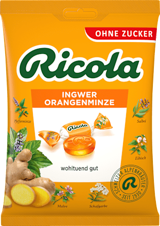 Bonbon, Ingwer & Orangenminze, zuckerfrei Ricola