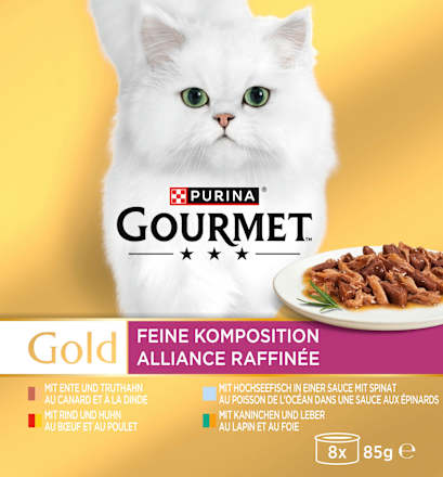 Nassfutter Katze Feine Komposition Multipack (8x85 g) Purina Gourmet
