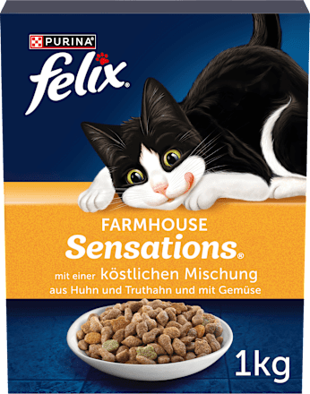 Trockenfutter Katze mit Huhn, Truthahn & Gemüse, Farmhouse Sensations  Felix
