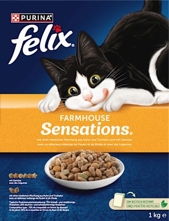 Trockenfutter Katze mit Huhn, Truthahn & Gemüse, Farmhouse Sensations  Felix