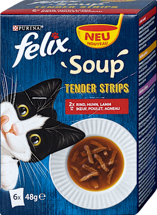 Katzensnack Soup Tender Strips Fleisch Felix