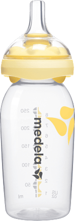 Babyflasche mit Calma-Trinksauger, gelb, 0-6 Monate, 250ml Medela