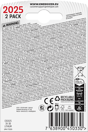 Batterien Knopfzelle CR2025 Energizer