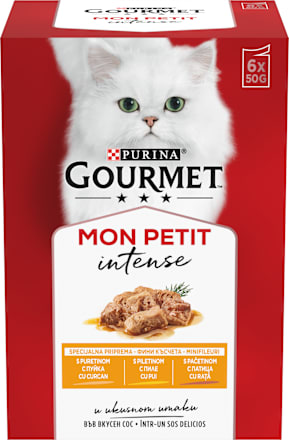 Hrană umedă pentru pisici cu pui, rață și curcan 6 bucăți Purina Gourmet