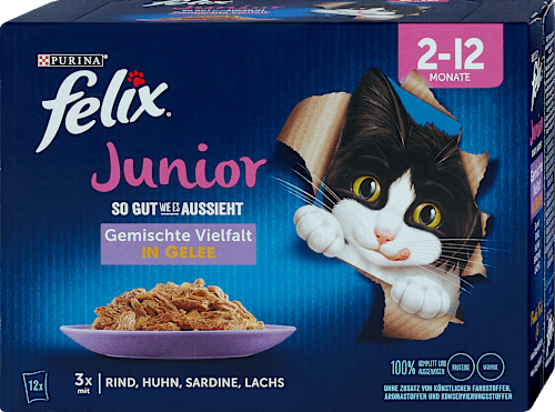 Nassfutter Katze Junior Gemischte Vielfalt Felix