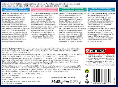 Nassfutter Katze, Sensations Gelée - Geschmacksvielfalt aus dem Wasser, Multipack (24x85  g) Felix
