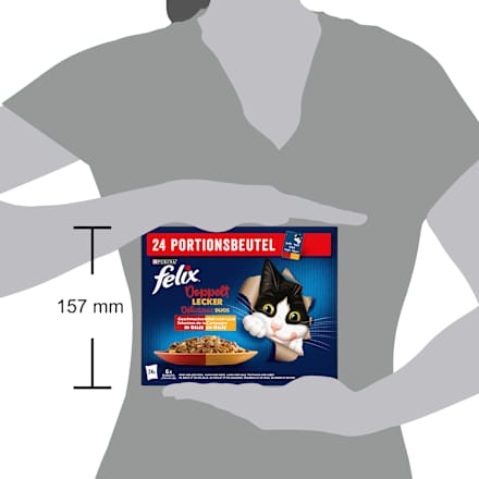Nassfutter Katze, Geschmacksvielfalt vom Land in Gelee, Multipack (24x85 g) Felix