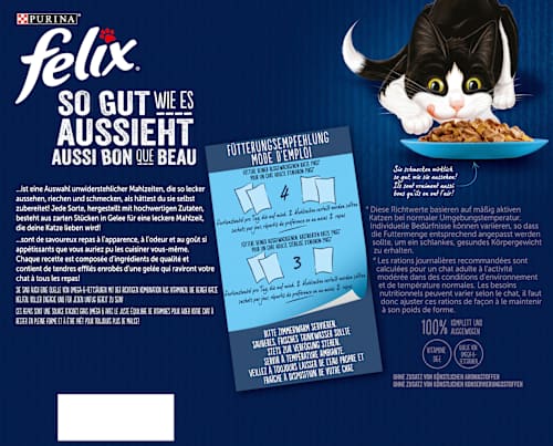 Nassfutter Katze, Geschmacksvielfalt aus dem Wasser in Gelee, Multipack (24x85g) Felix