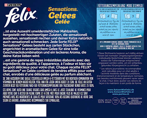 Nassfutter Katze, Sensations Gelée - Geschmacksvielfalt vom Land, Multipack (24x85 g) Felix