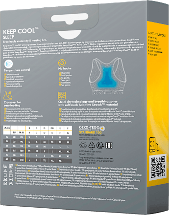 Nočná tehotenská a dojčiaca podprsenka Keep Cool, veľ. M - biela/čierna Medela