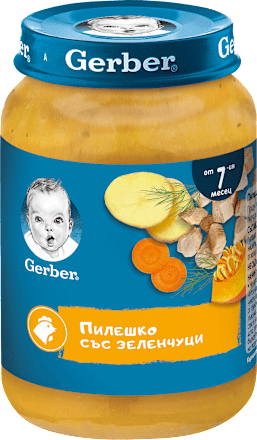 Меню с пилешко и зеленчуци, 7+м Gerber