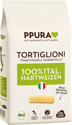 Nudeln, Tortiglioni aus italienischem Hartweizen PPURA