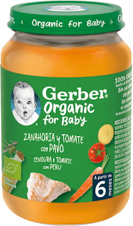 Bio príkrm mrkva a rajčiny s morčacím mäsom Gerber Organic