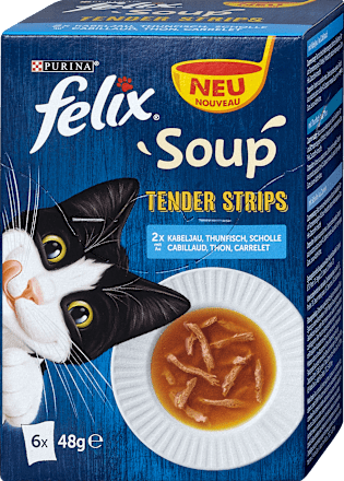Katzensnack Soup Tender Strips Fisch Felix