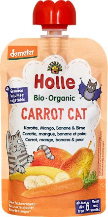 Quetschie Carrot Cat Karotte, Mango, Banane & Birne ab dem 6. Monat Holle