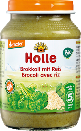 Menü Brokkoli mit Reis ab dem 5. Monat Holle