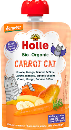 Био пюре Carrot Cat с морков, манго, банан и круша 6м+ Holle